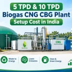 5 TPD & 10 TPD Biogas CNG CBG Plant Setup Cost in India